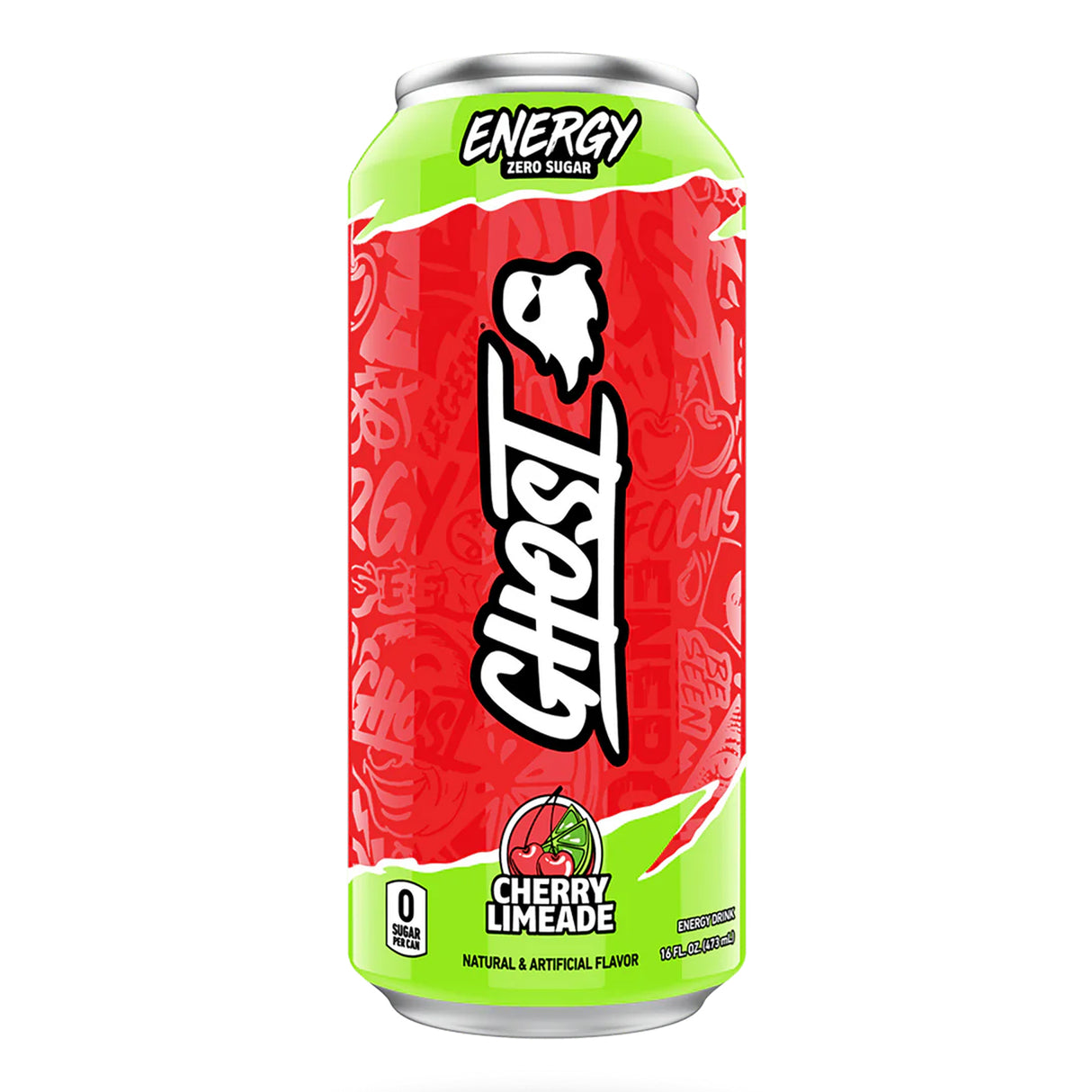 Ghost Energy Drink Cherry Limeade, Zero Sugars - 473 ml - Klouds