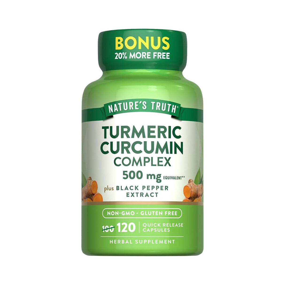 Nature's Truth Turmeric Curcumin Complex 500 mg – 120 Quick-Release Capsules