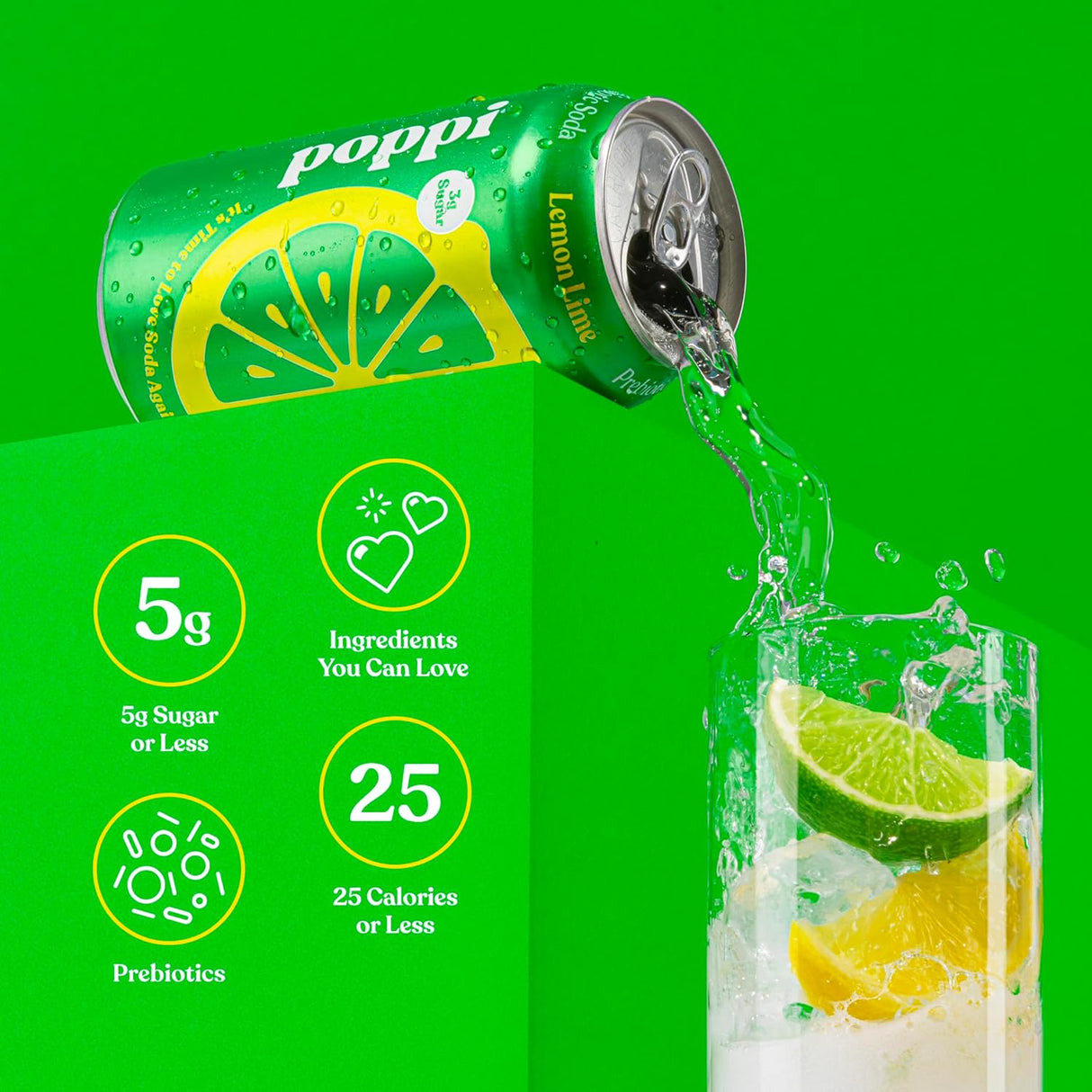 Poppi Lemon Lime Prebiotic Soda (355ml) Ramadan Deal - Klouds
