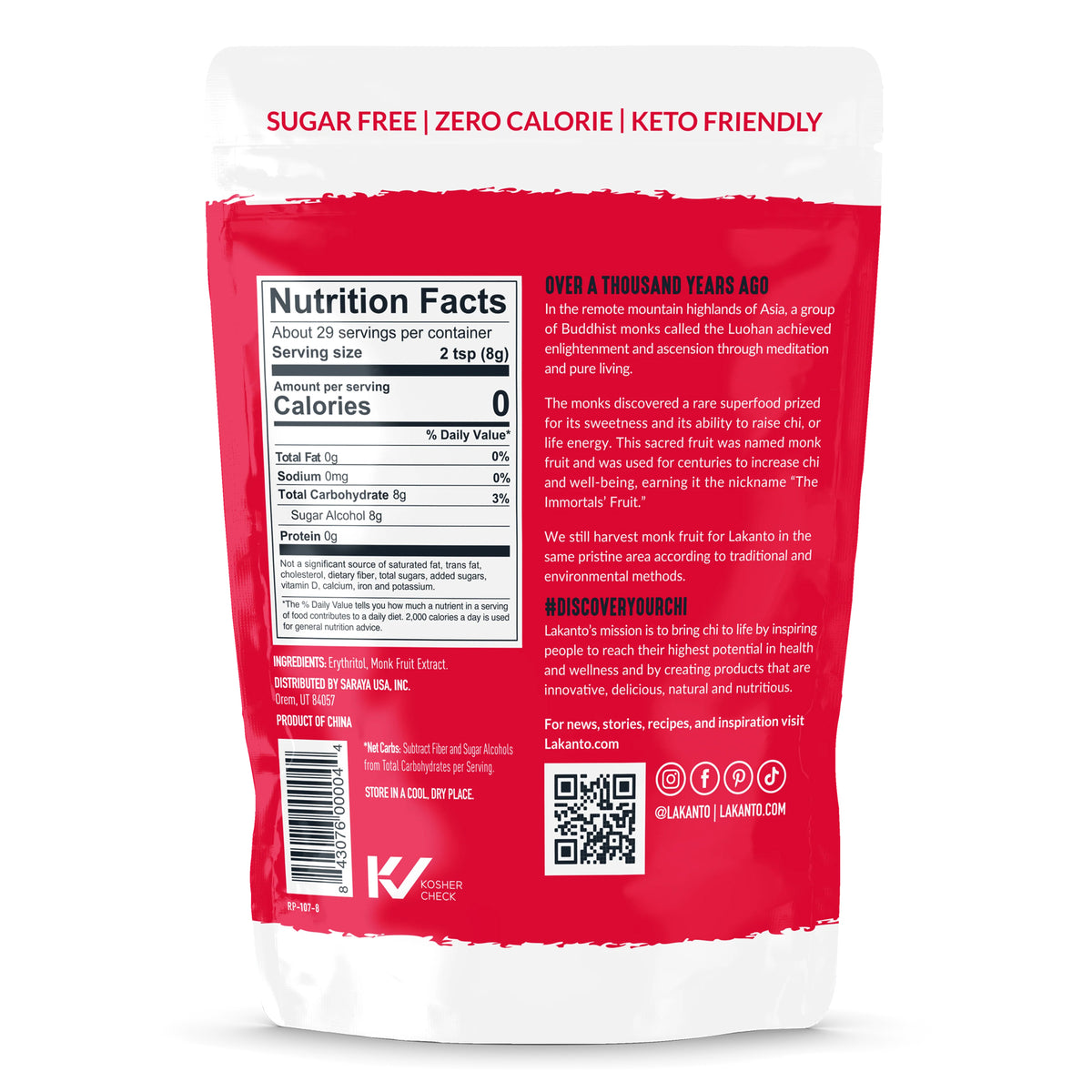Lakanto Monkfruit Sweetener With Erythritol Classic 454 g