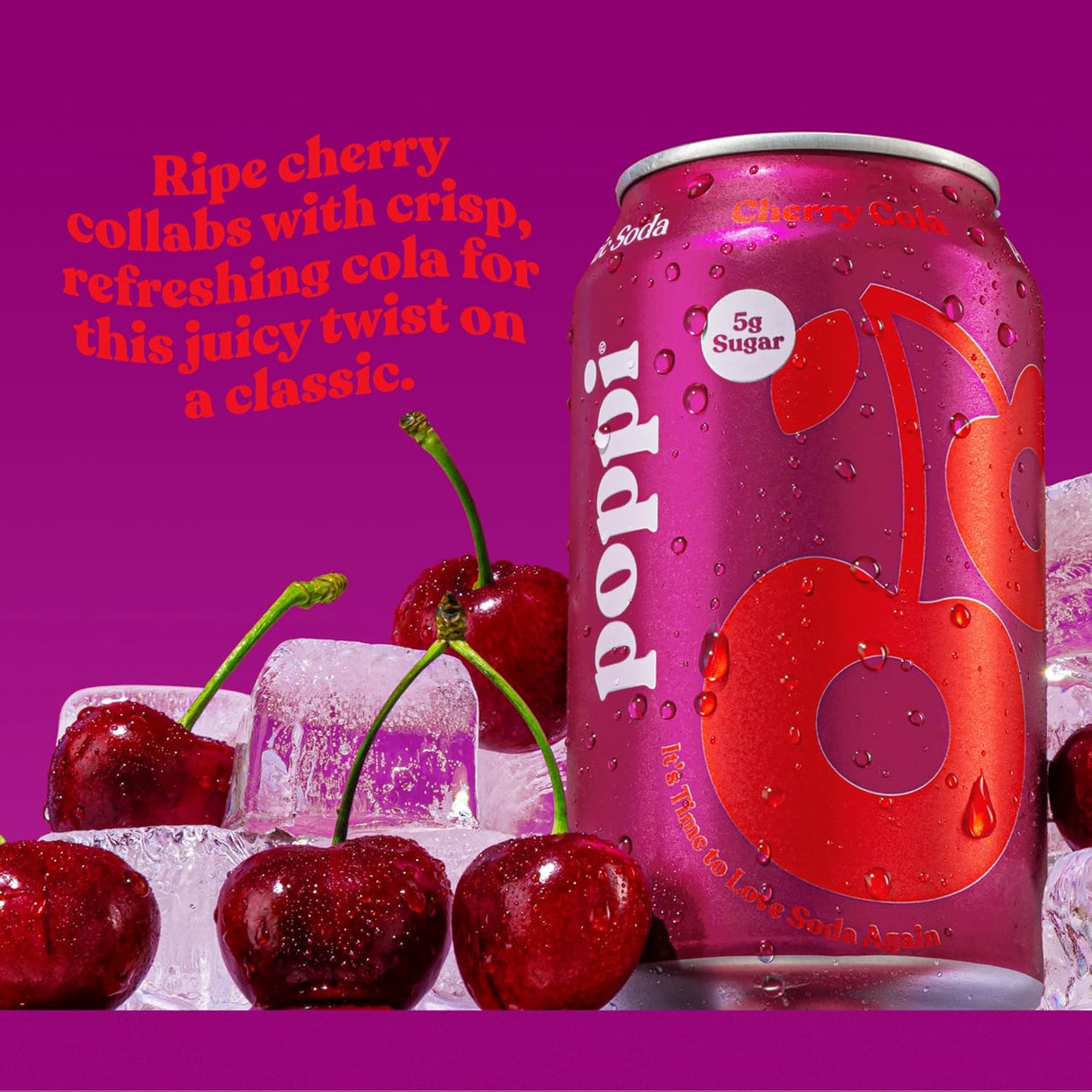 Poppi Cherry Cola Prebiotic Soda (355ml) Ramadan Deal - Klouds