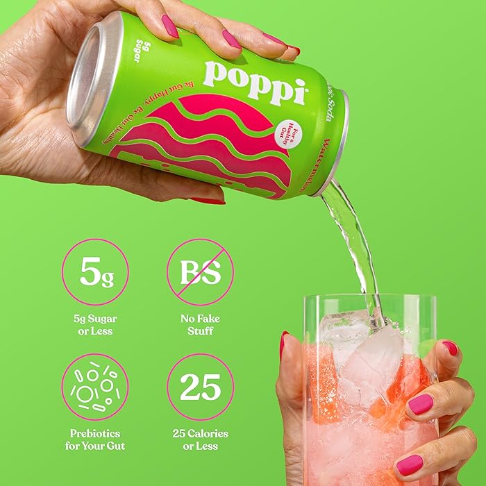 Poppi Watermelon Prebiotic Soda (355ml)