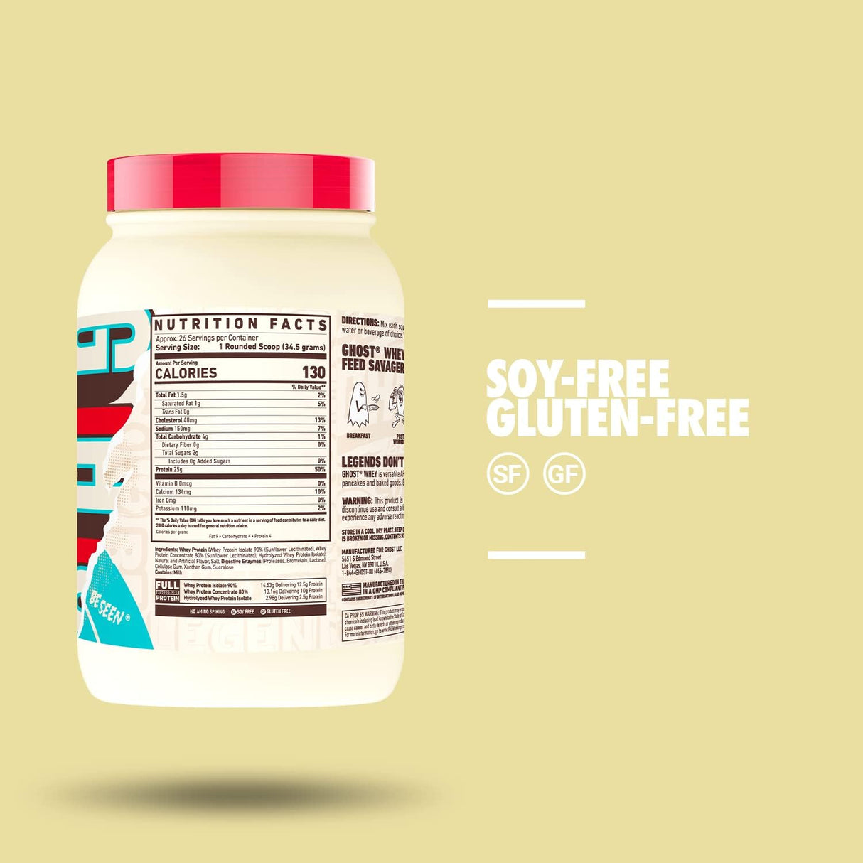 Ghost 100% Whey Protein, Cereal Milk, 2 LBn