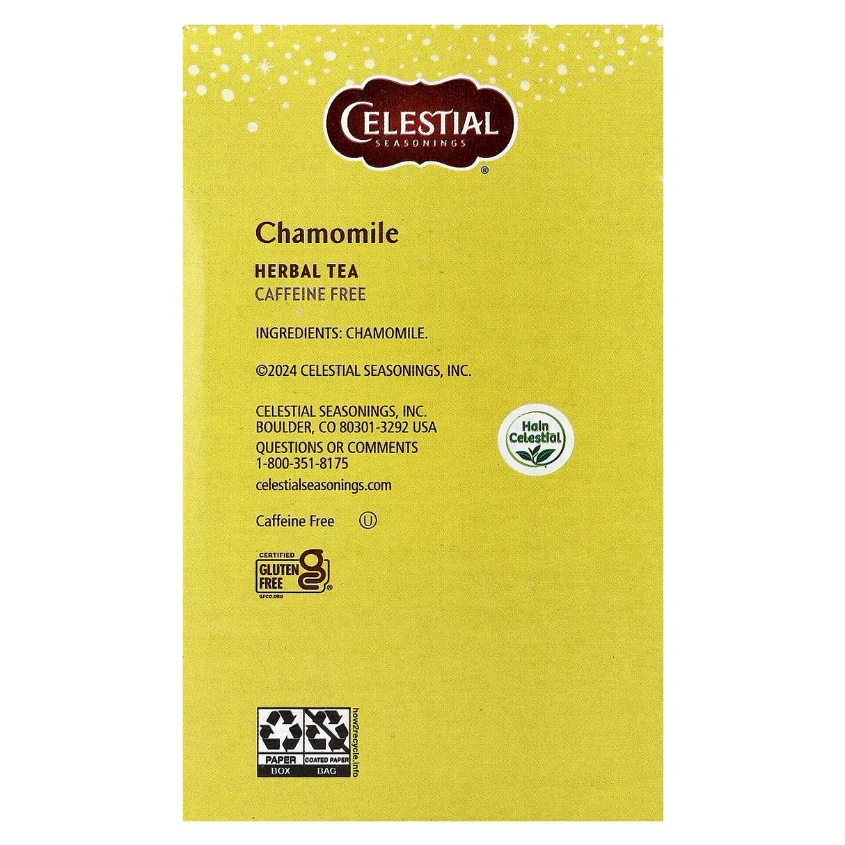 Celestial Seasonings Chamomile Herb Tea 40 Tea Bags