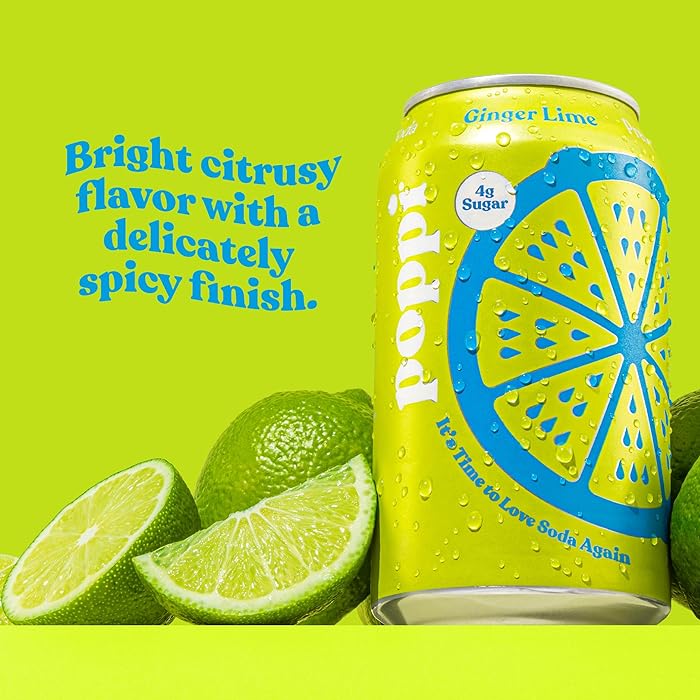 Poppi Ginger Lime Prebiotic Soda (355ml)