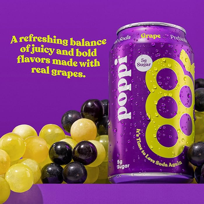 Poppi Grape Prebiotic Soda (355ml) - Klouds