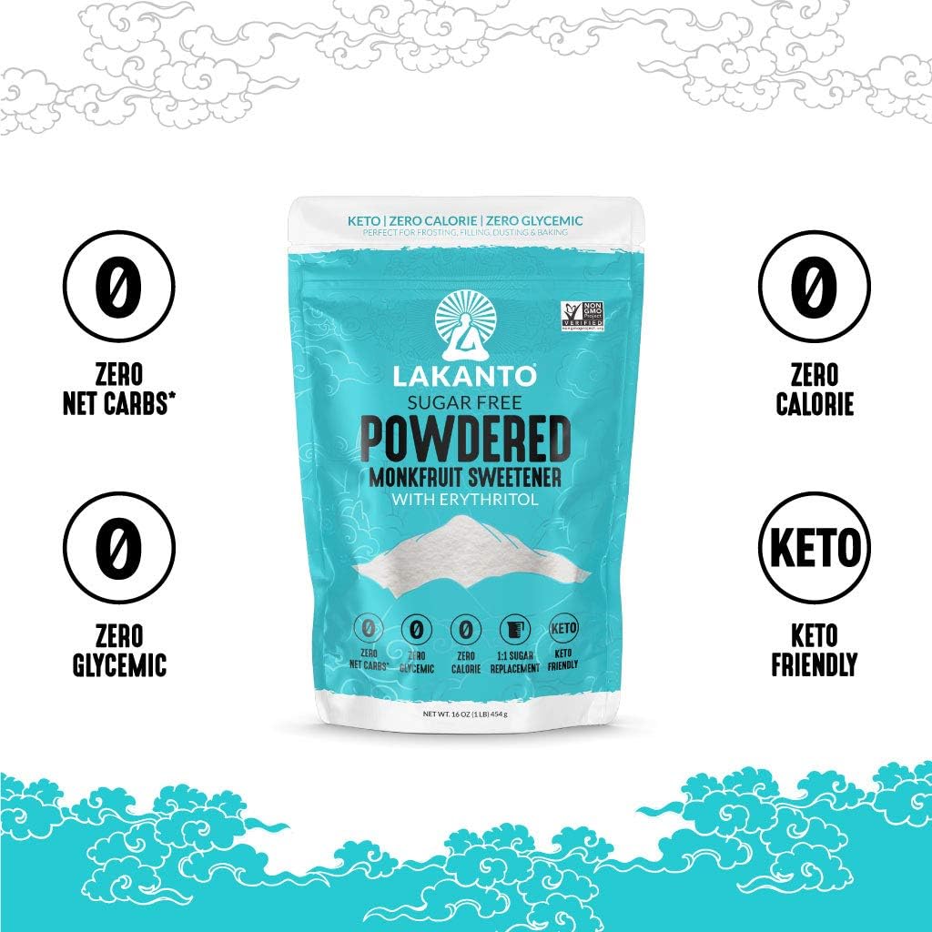 Lakanto Powdered Monk Fruit Sweetener Powdered Sugar Substitute 454g