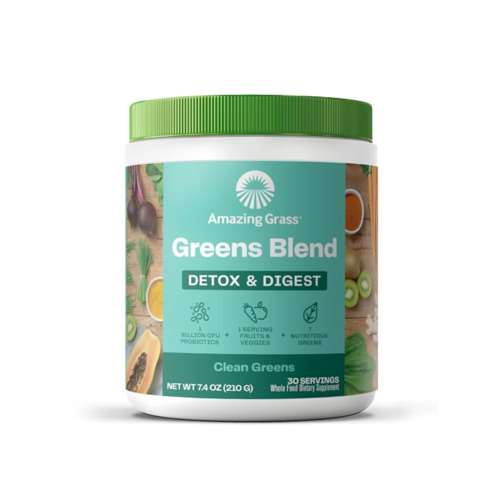 Amazing Grass Greens Blend Detox & Digest Superfood Powder 30 Servings 210g