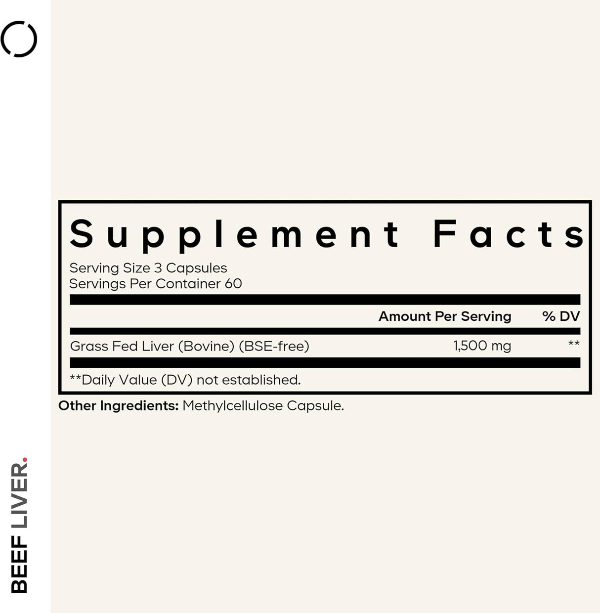 Grass Fed Beef Liver Supplement 180 Capsules
