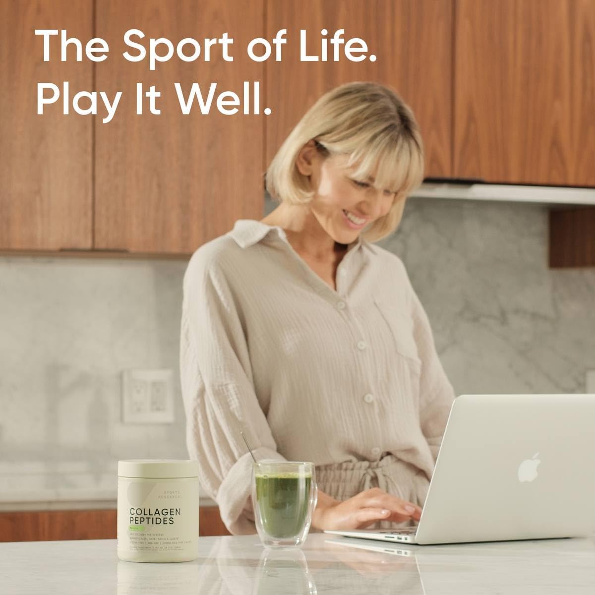 Sports Research Collagen Peptides – Matcha (288g)