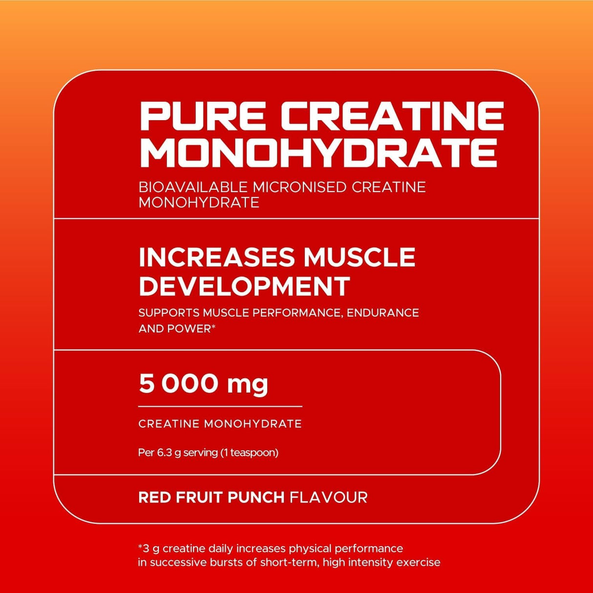 USN Creatine Monohydrate – Red Fruit Punch (500 g)