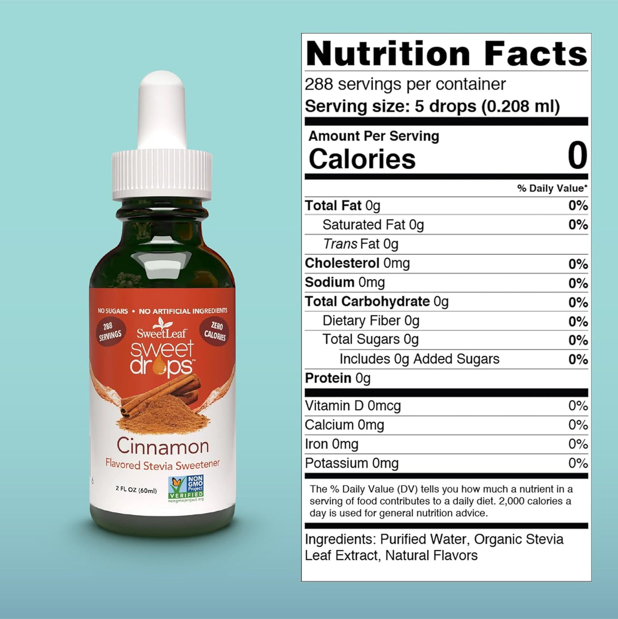 Sweet Leaf Cinnamon Stevia Drops 2 oz