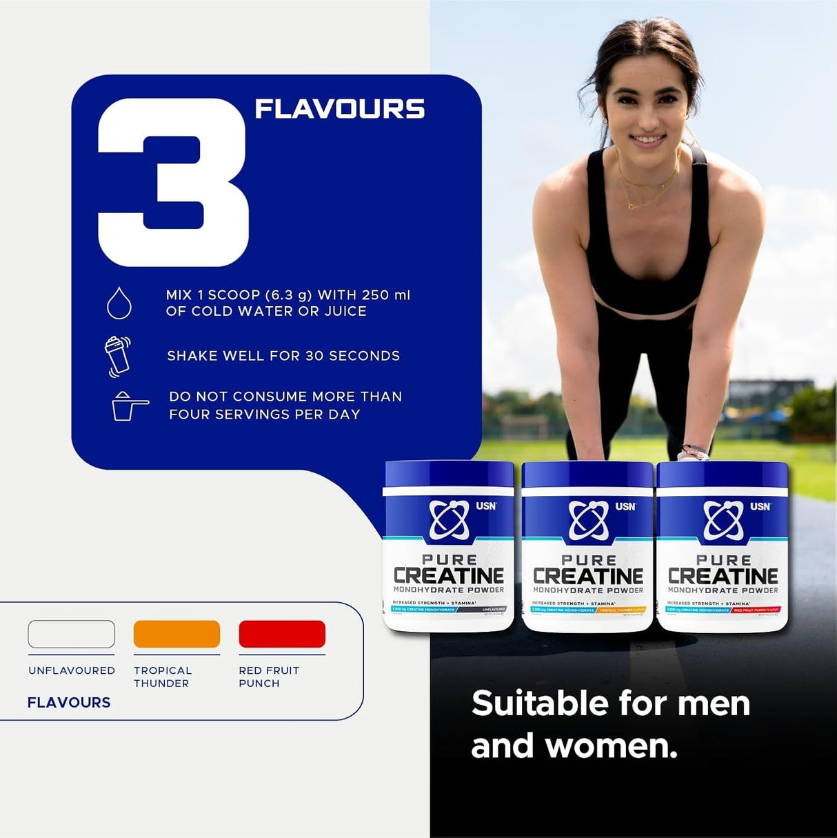 USN Creatine Monohydrate – Red Fruit Punch (500 g)