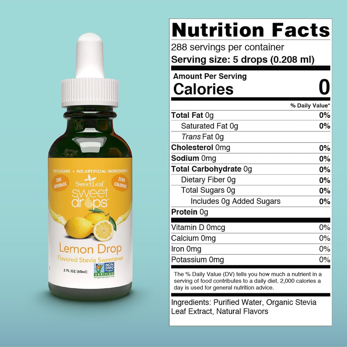 Sweet Leaf Lemon Stevia Drops 2 oz