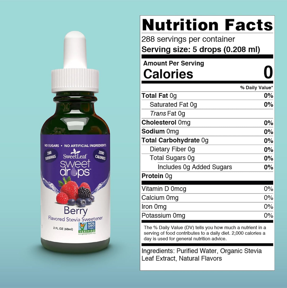 Sweet Leaf Berry Stevia Drops 2 oz