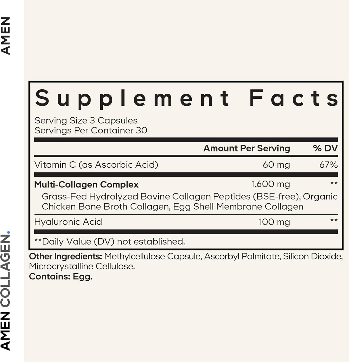 Codeage Amen Collagen Peptides 90 Vegetable Capsules