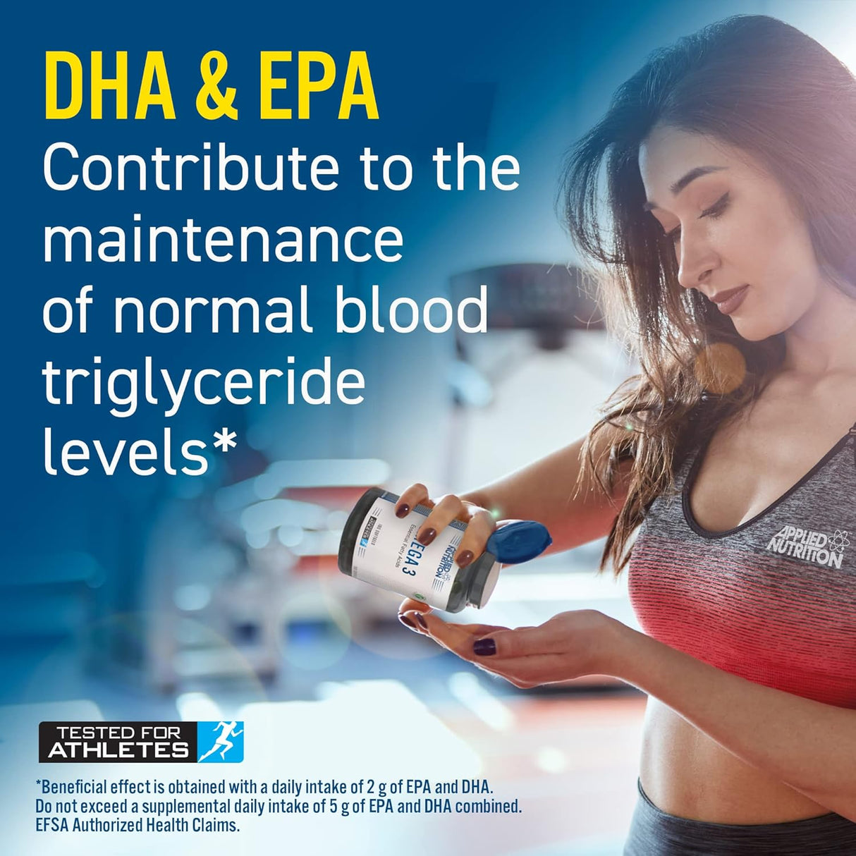 Applied Nutrition Omega 3 - 1000mg Essential Fatty Acids for Heart, Brain, Eye & Joint Health 100 Softgels