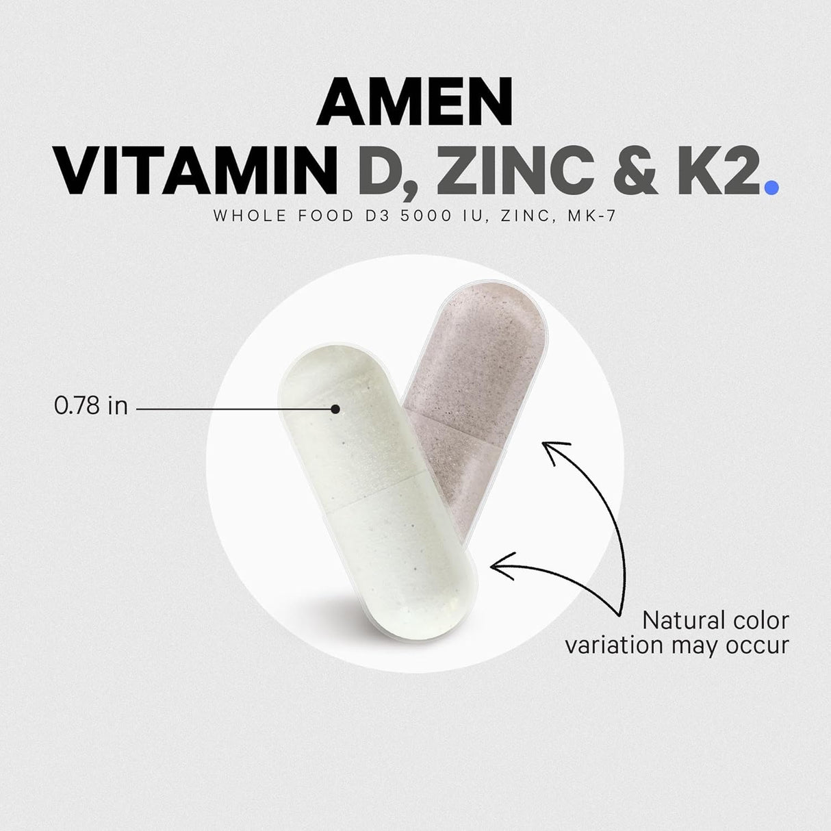 Codeage Amen Vitamin D3, K2 & Zinc 60 Vegetable Capsules