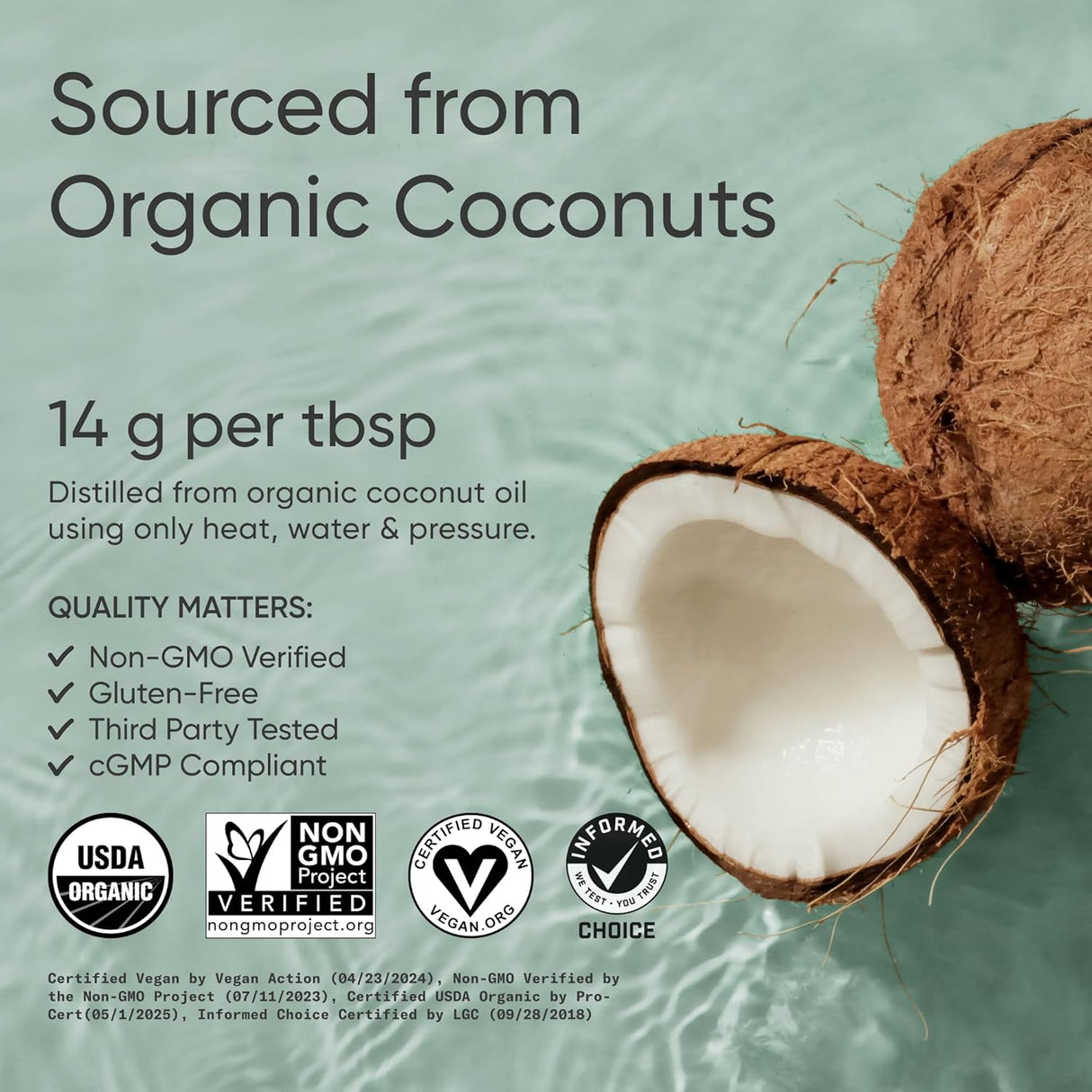 Sports Research MCT Oil from Organic Coconuts Unflavored C8, C10 946ml