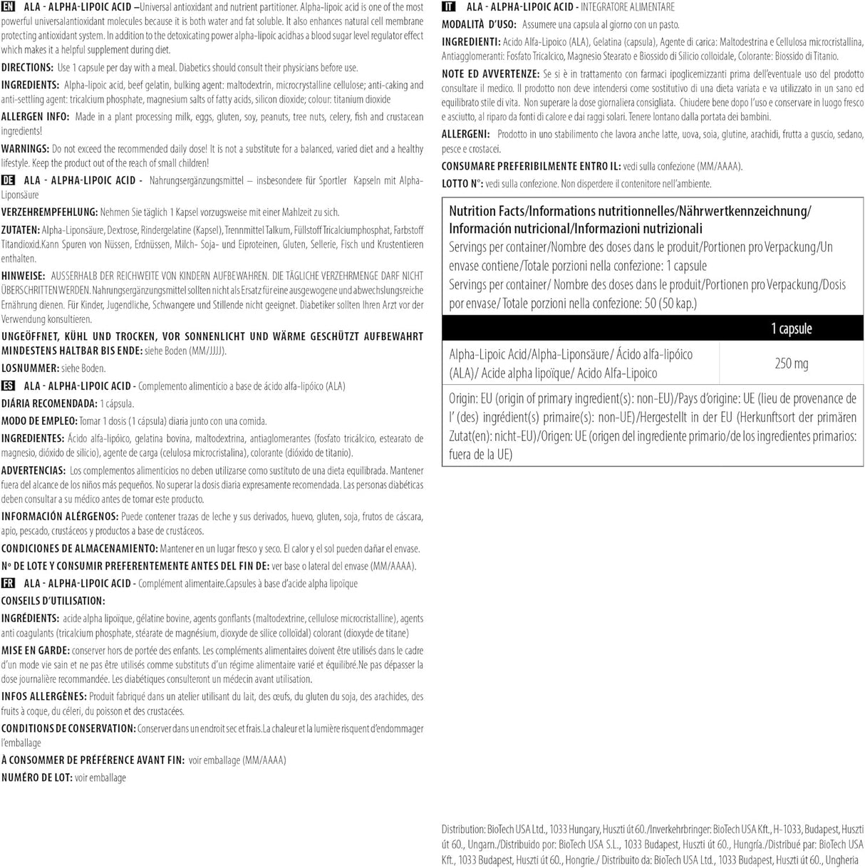 Scitec Nutrition ALA 50 Caps