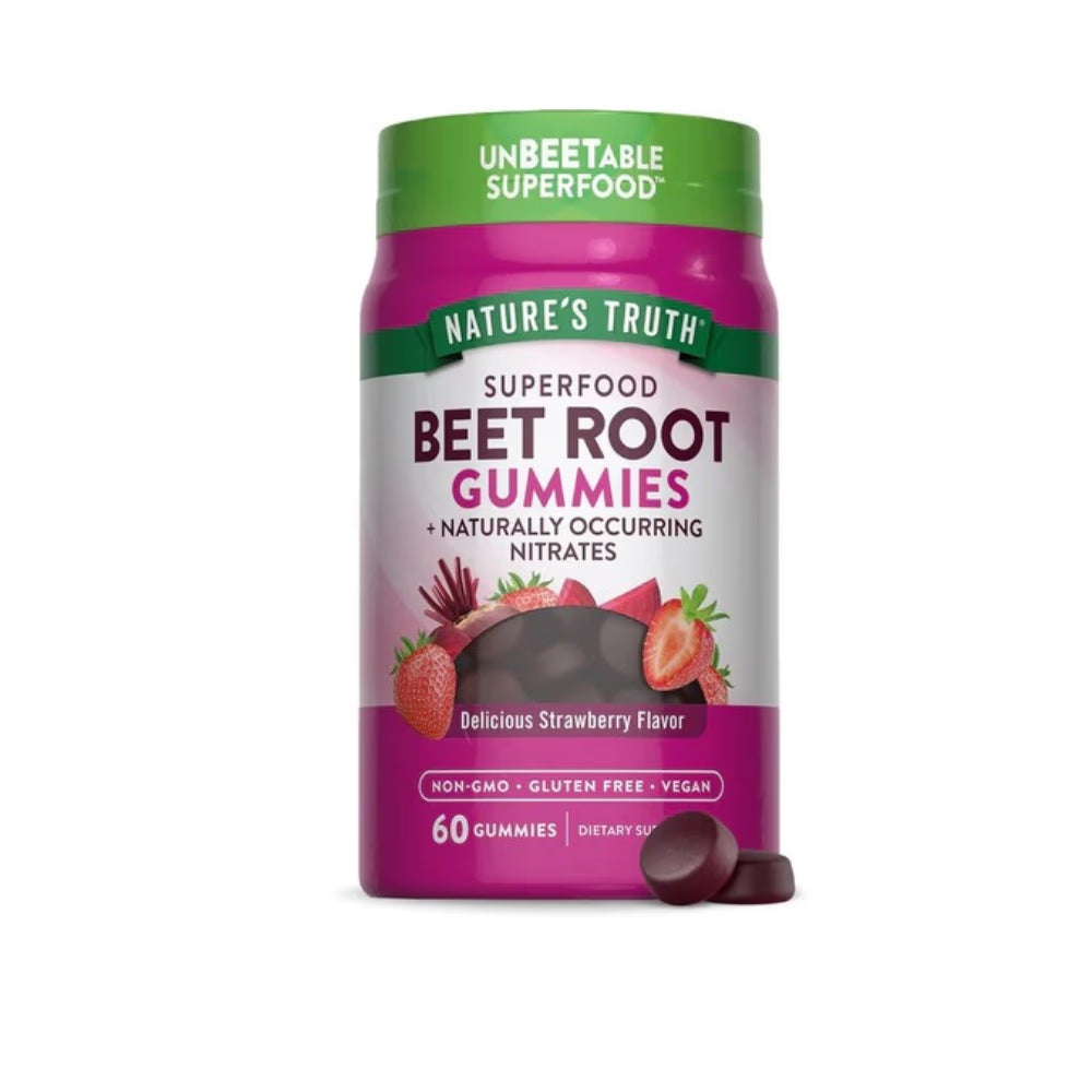 Nature’s Truth Beet Root Gummies – 60 Vegan Gummies (Strawberry Flavor)