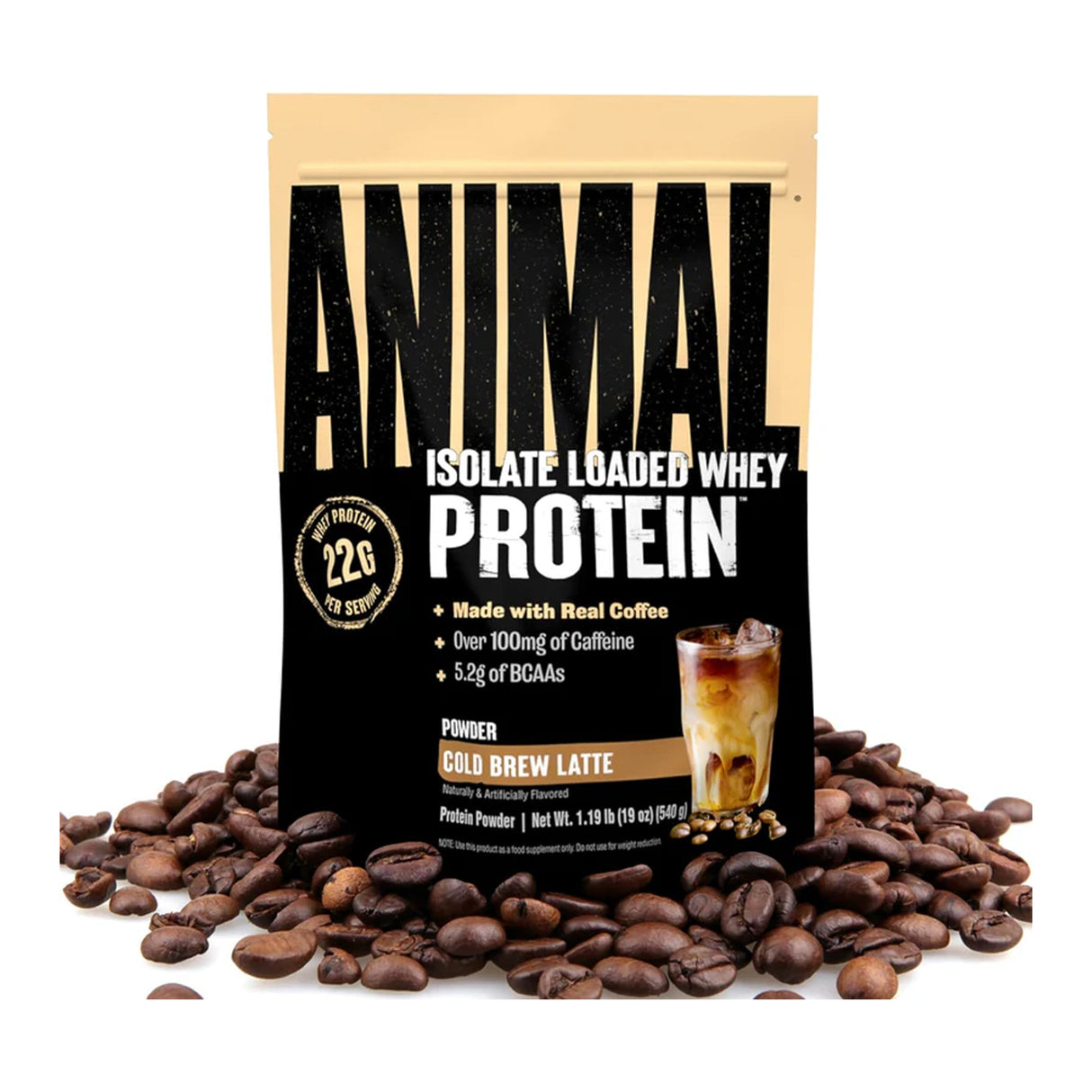 Universal Nutrition Animal Isolate Loaded Whey Cold Brew Latte Protein (540g)