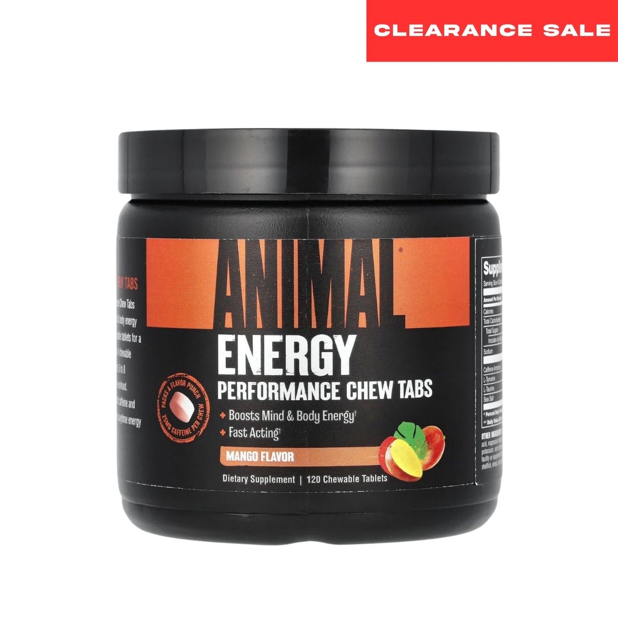 Universal Nutrition Animal Energy Performance Mango Chews 120 Chewable Tabs