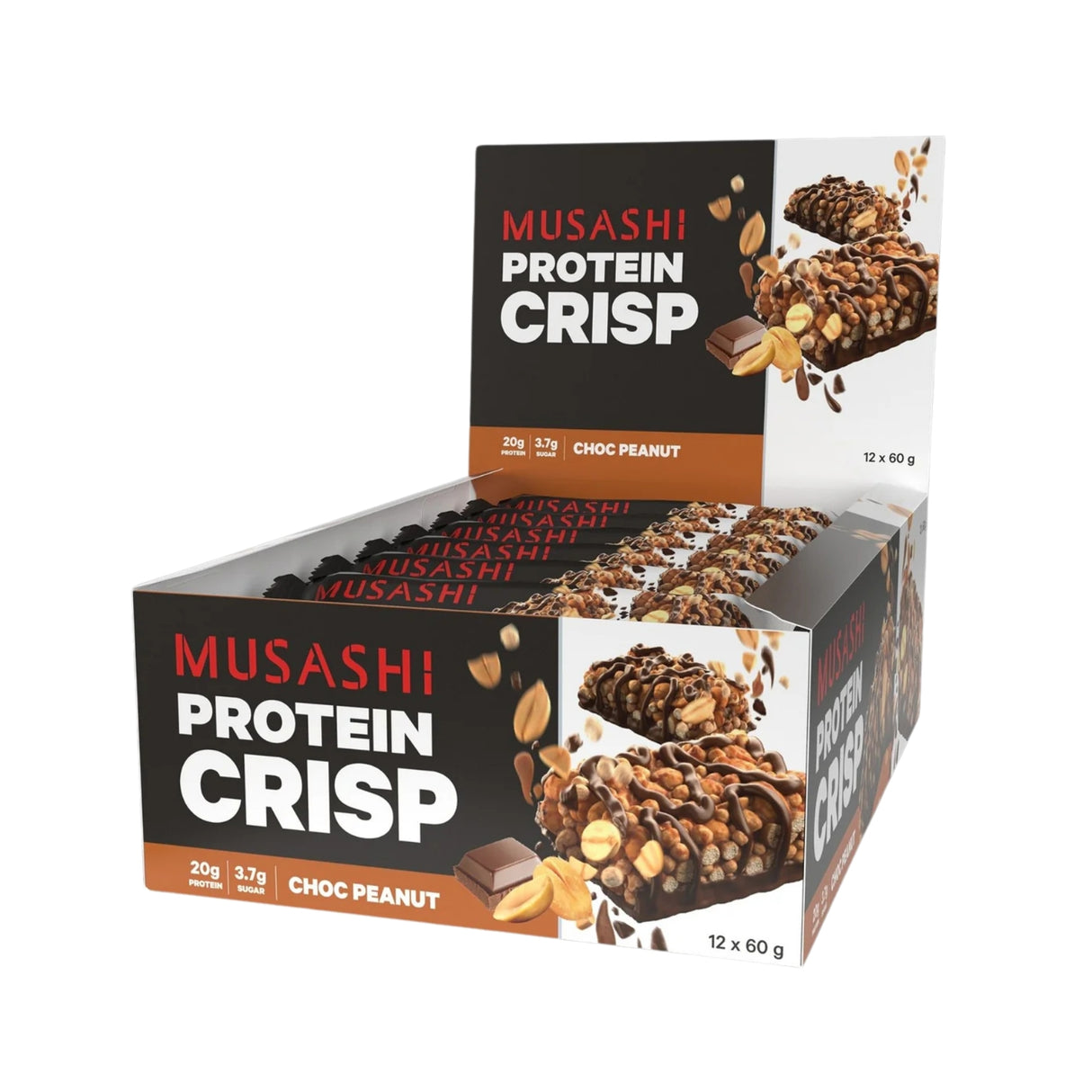 MUSASHI Protein Crisp Bar 60g (Box of 12 Bars)