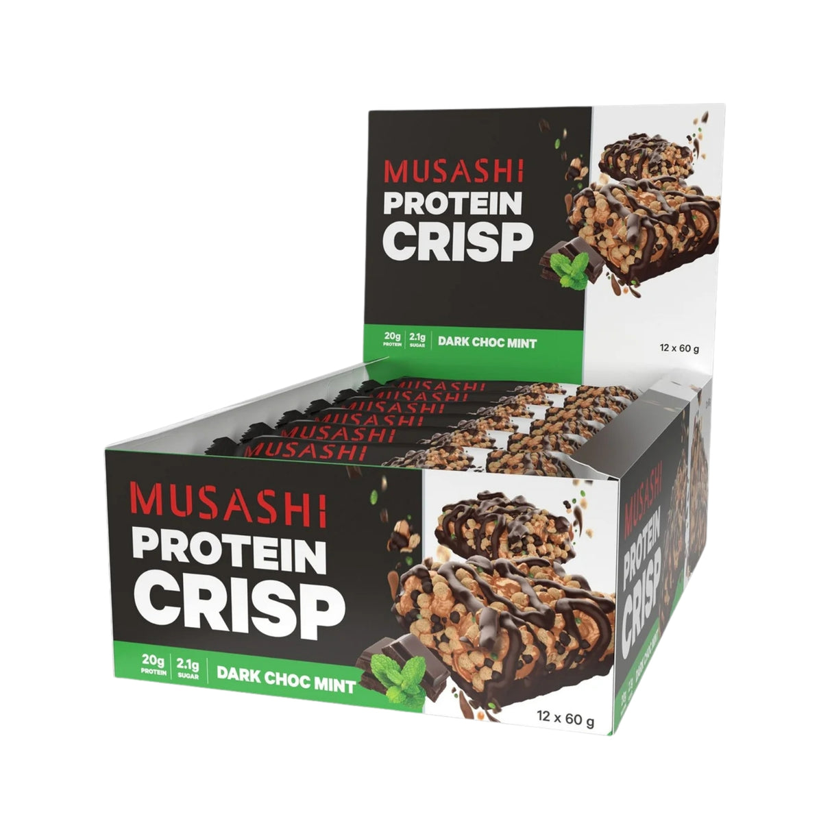 MUSASHI Protein Crisp Bar 60g (Box of 12 Bars)