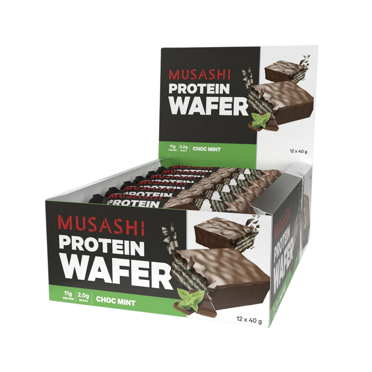 MUSASHI Protein Wafer Bar 40g (Box of 12 Bars)
