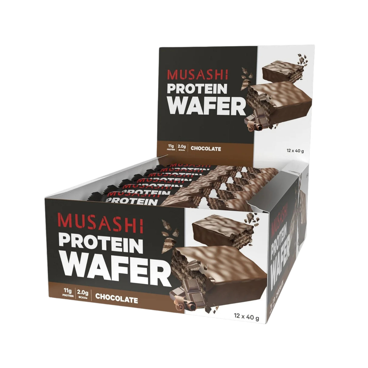 MUSASHI Protein Wafer Bar 40g (Box of 12 Bars)