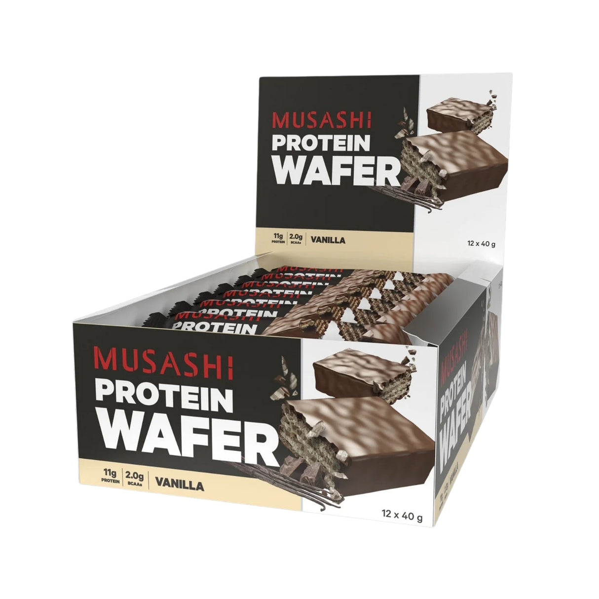 MUSASHI Protein Wafer Bar 40g (Box of 12 Bars)