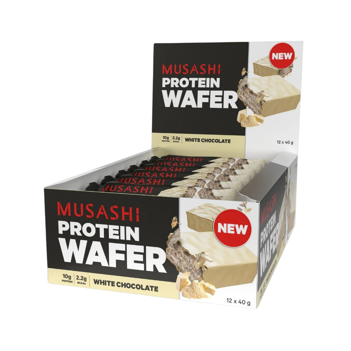 MUSASHI Protein Wafer Bar 40g (Box of 12 Bars)