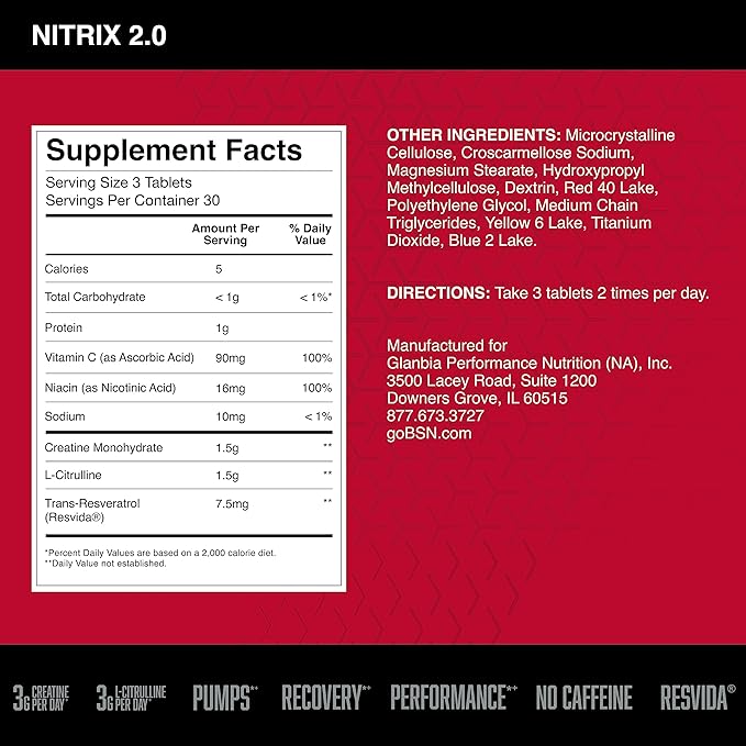 BSN Nitrix 2.0 – 90 Capsules