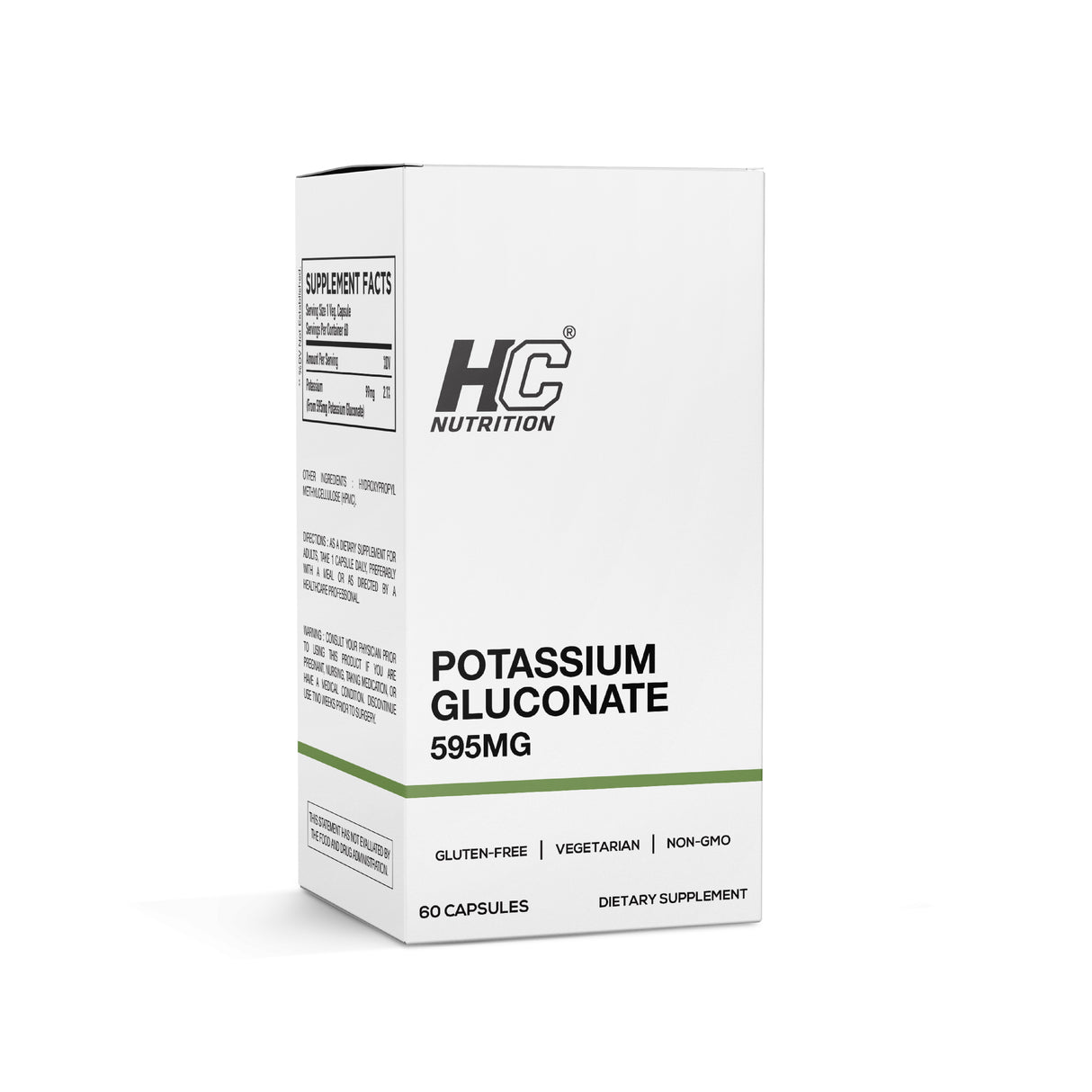 HC Nutrition Potassium Gluconate | 60 Capsules - Klouds