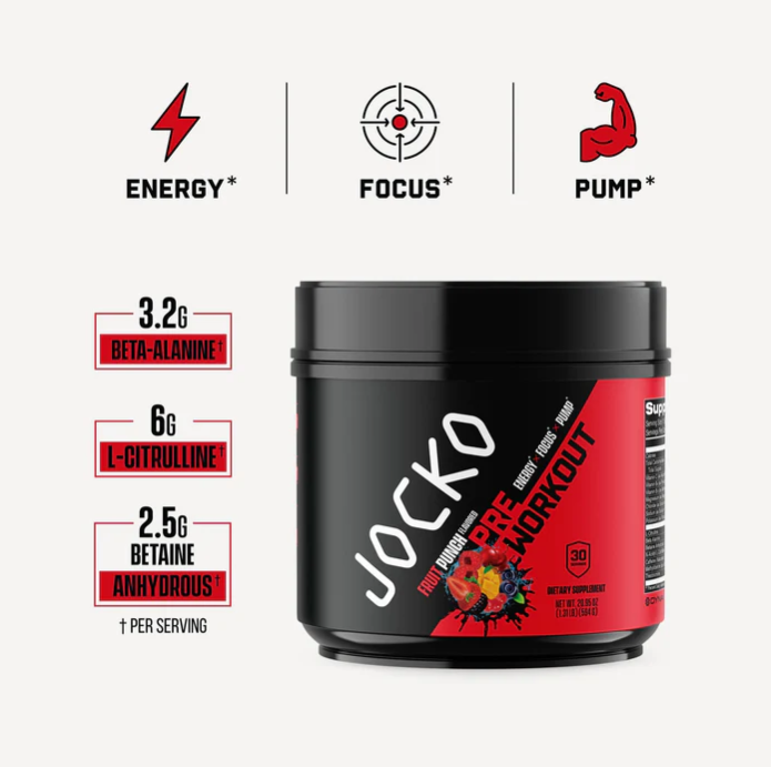 Jocko Pre Workout Fruit Punch 594g