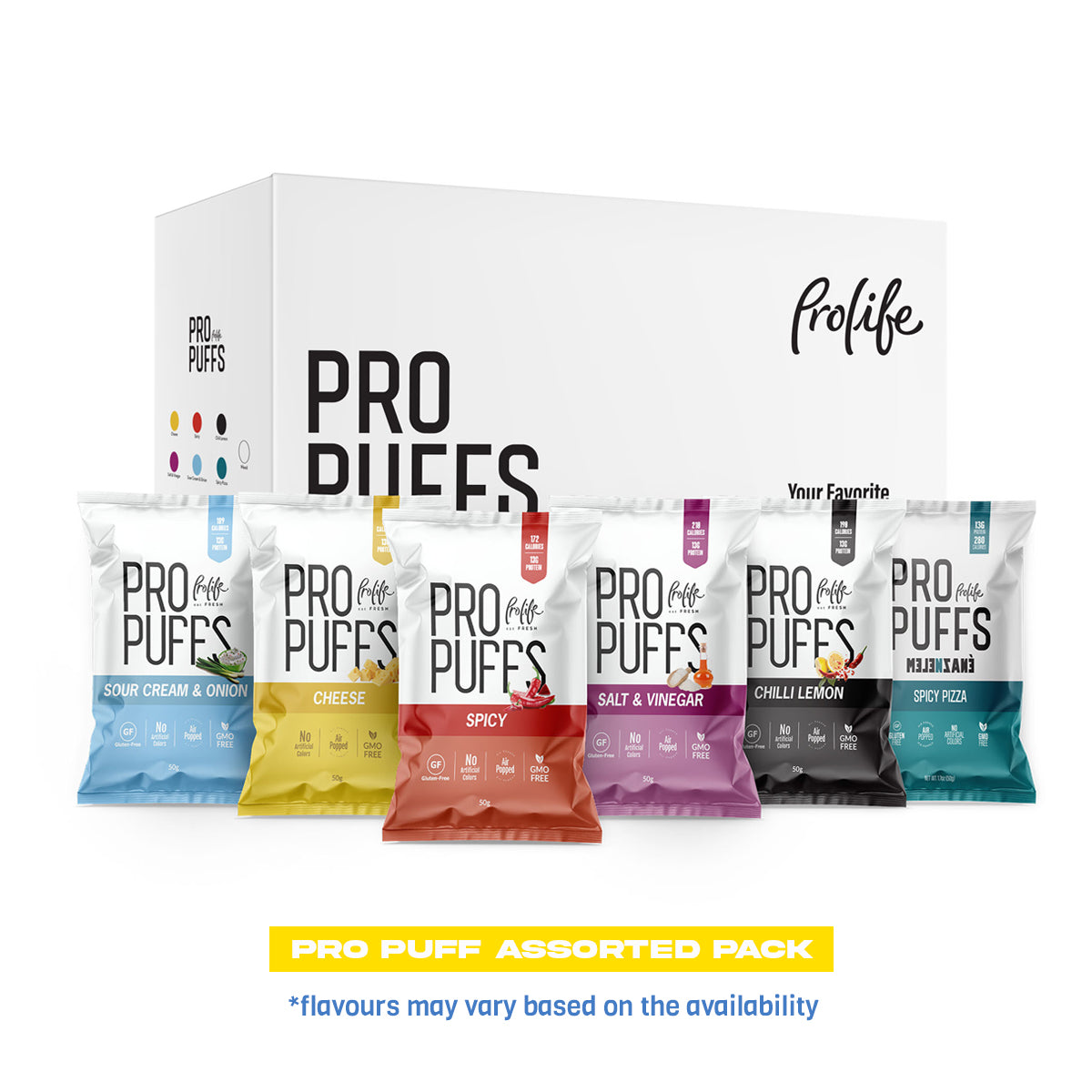 Prolife Pro Puff Assorted Pack of 6
