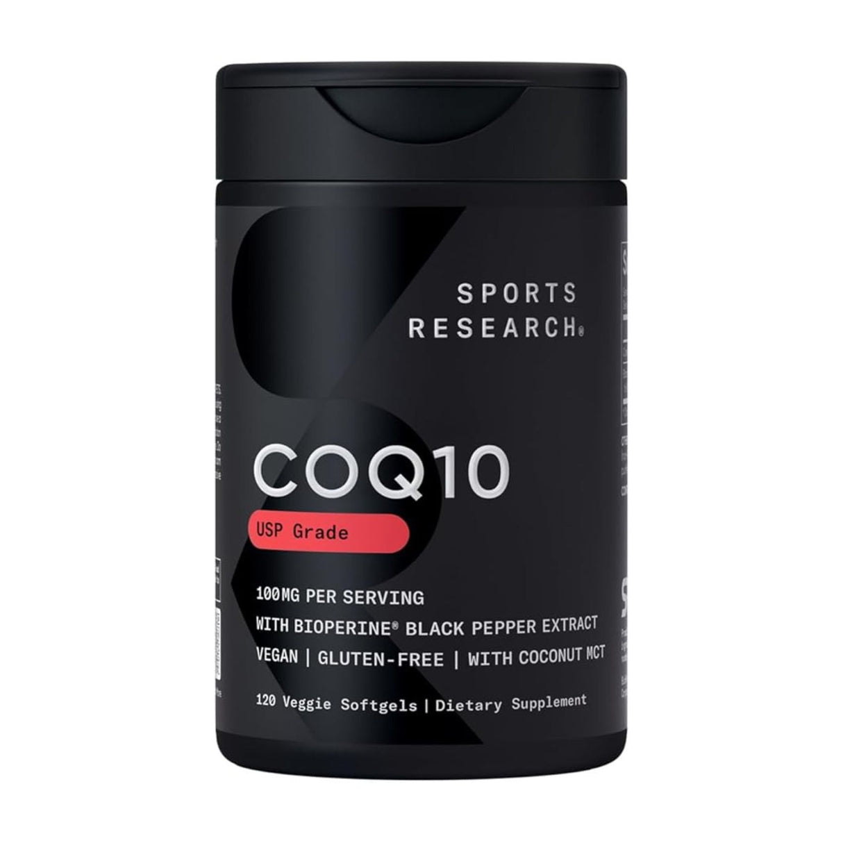 Sports Research CoQ10 with Bioperine & Coconut 100mg 120 Softgels