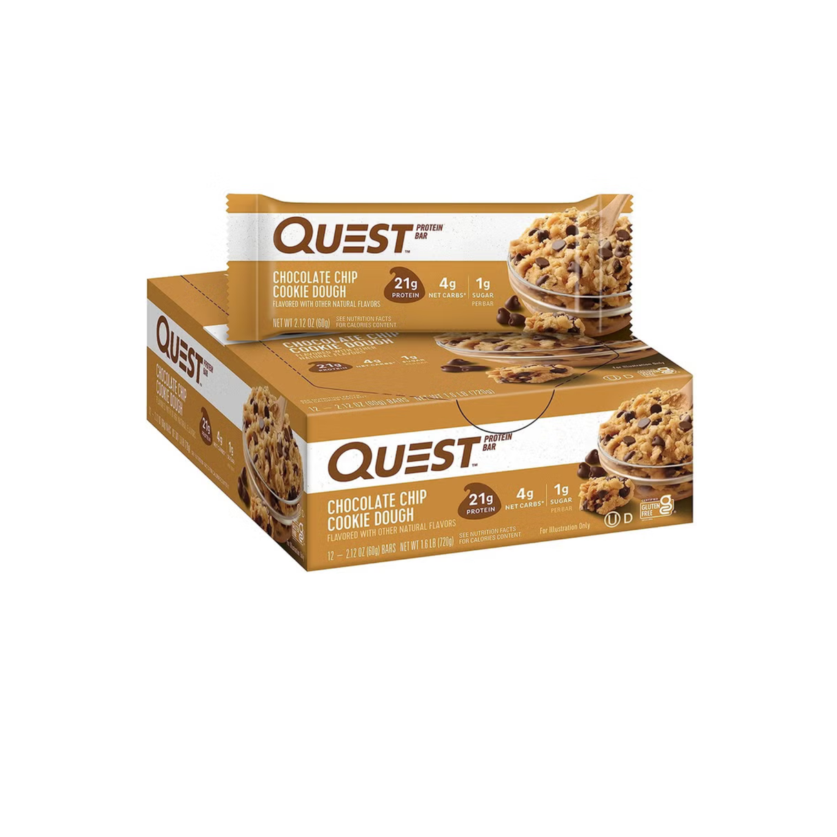 QUEST CHOCOLATE CHIP COOKIE DOUGH PROTEIN BARS
