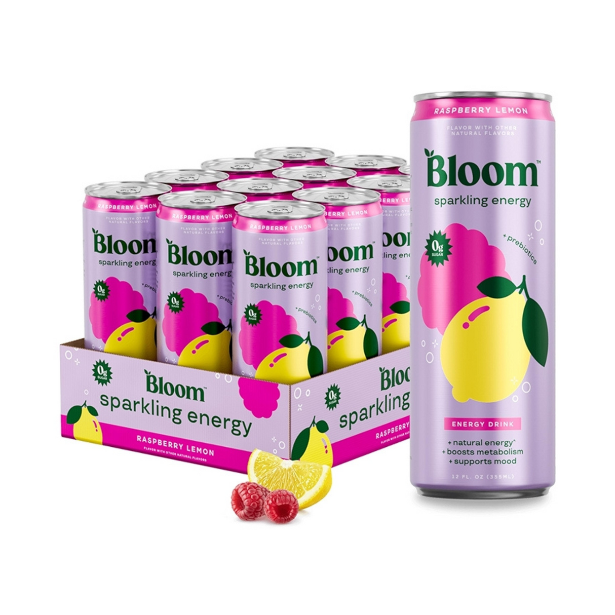 Bloom Nutrition Sparkling Energy Drink 355ml Box of 12