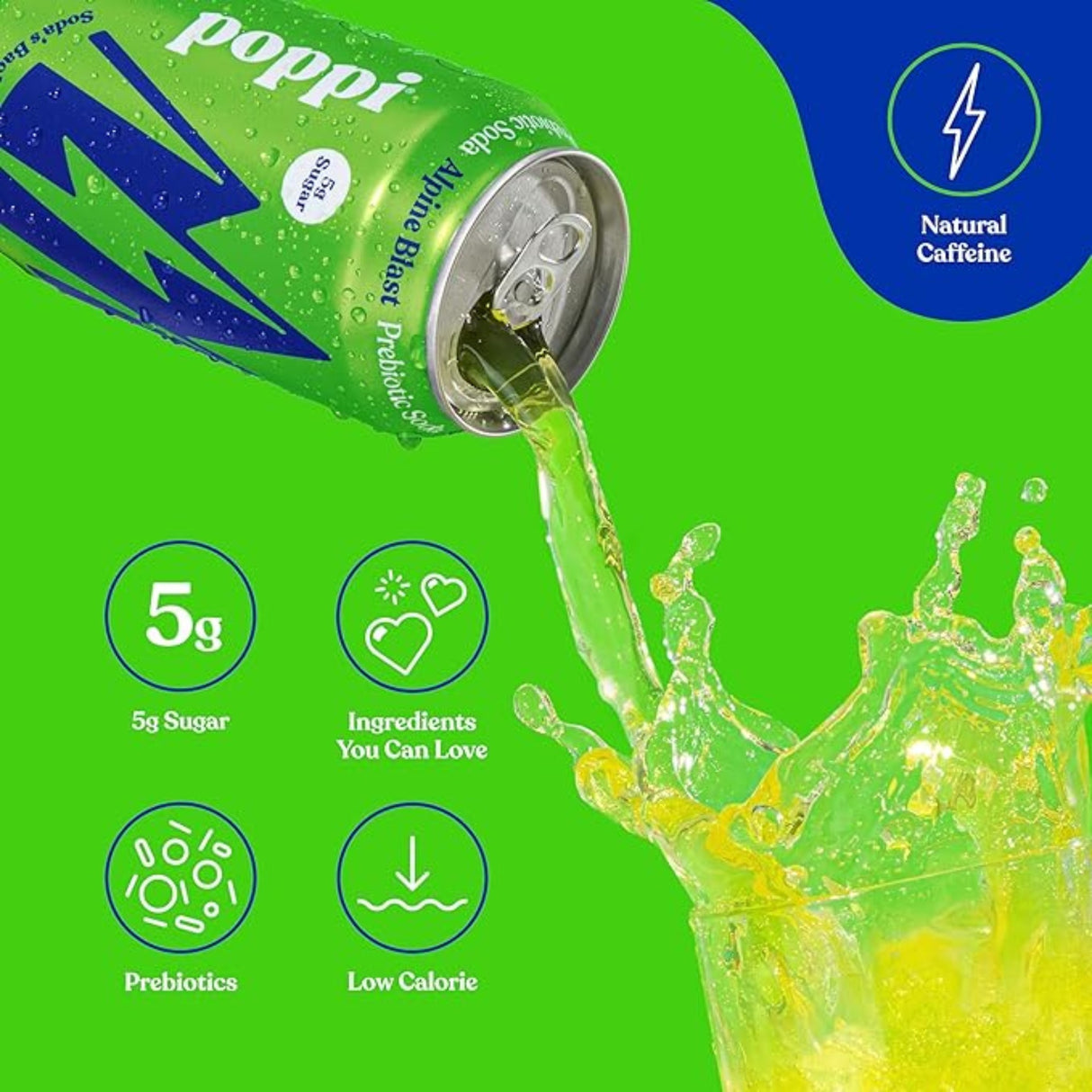 Poppi Alpine Blast Prebiotic Soda (355ml)