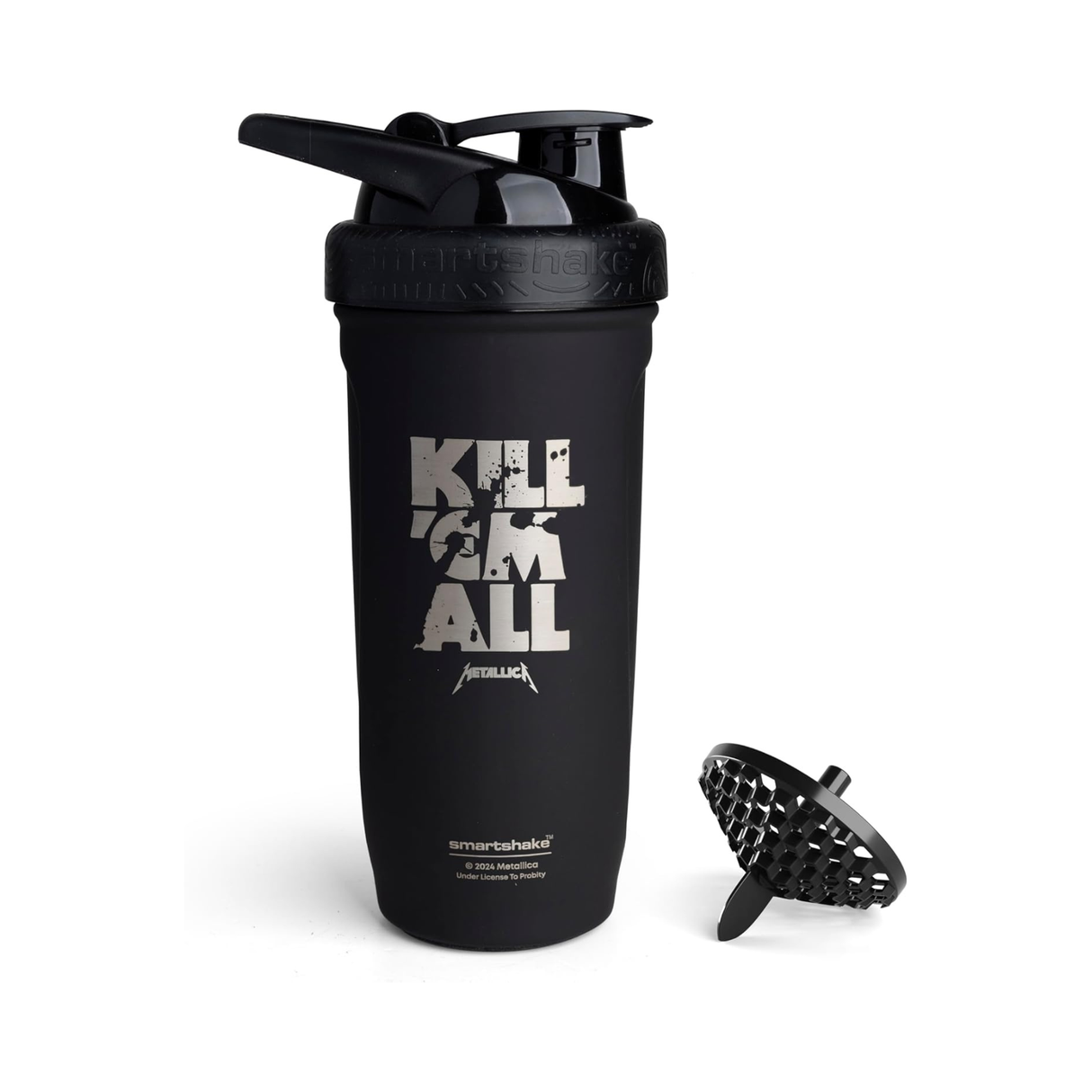 SmartShake Rockband Reforce Protein Shaker Bottle Metallica Kill ‘Em All Logo 900 ml