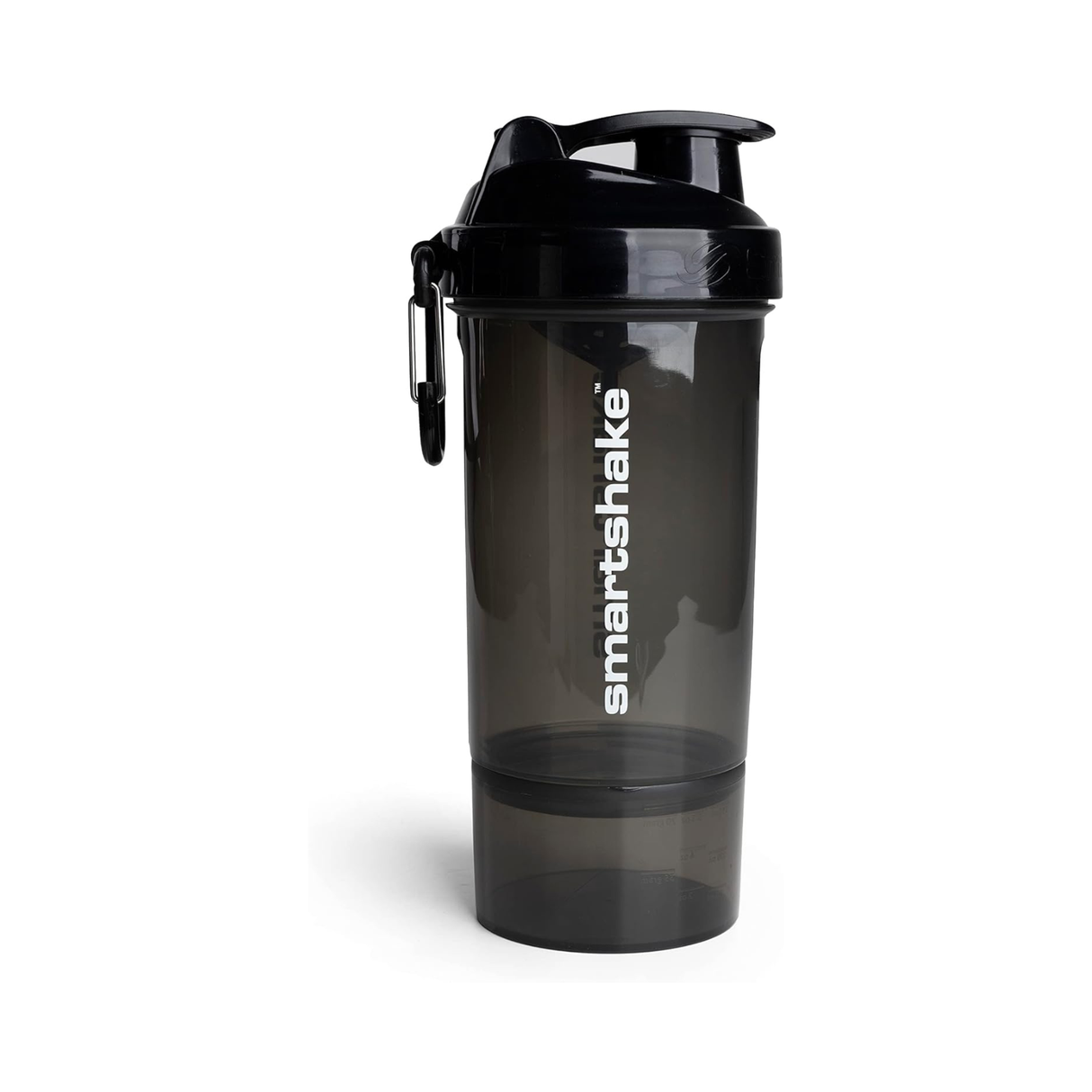 SmartShake Original2Go One Protein Shaker Bottle with Storage Gunsmoke Black 800 ml