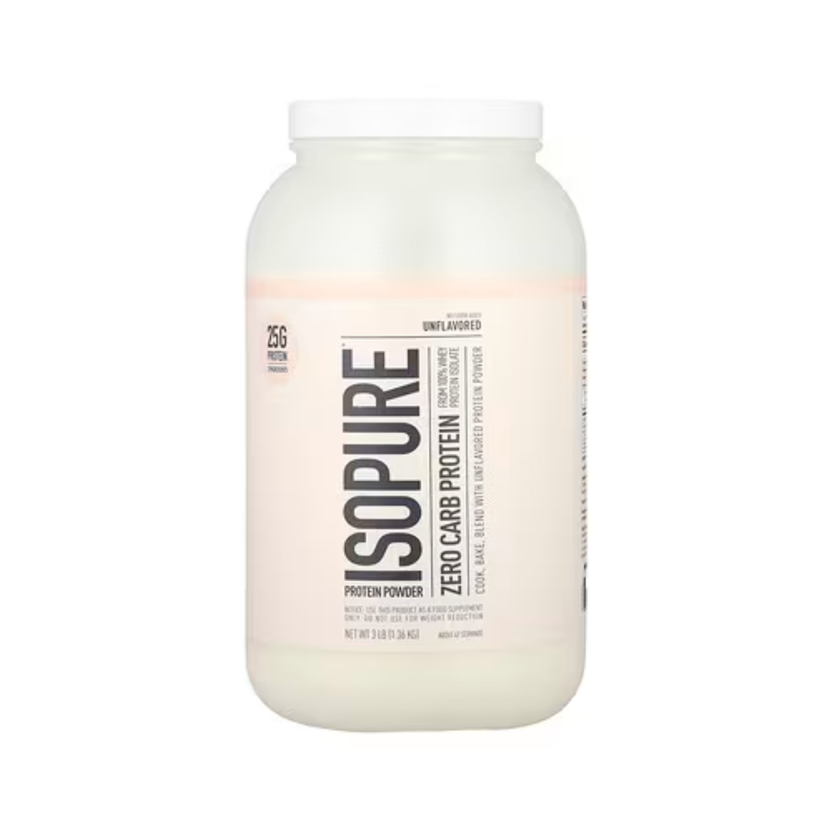 Zero Carb Protein Powder, Unflavored, 3 lb (1.36 kg)