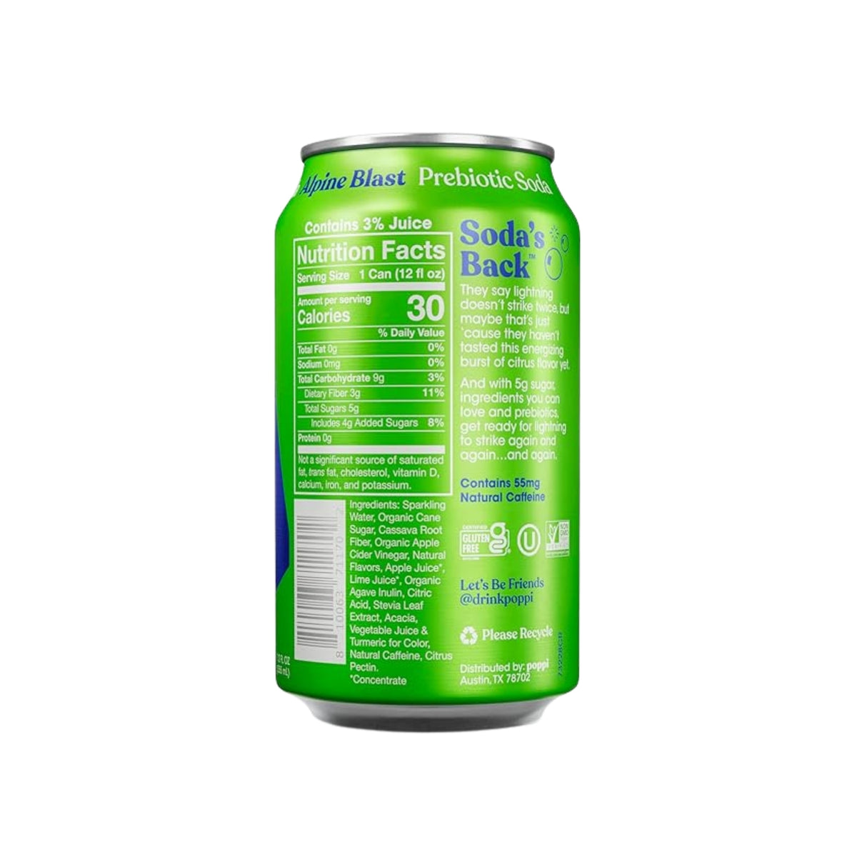 Poppi Alpine Blast Prebiotic Soda (355ml) Ramadan Deal - Klouds