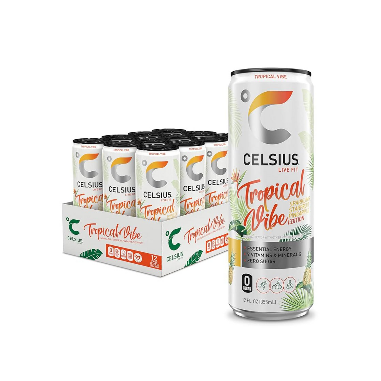 Celsius Rtd Sparkling Pre Workout Thermogenic Energy Drink 355ml Box of 12