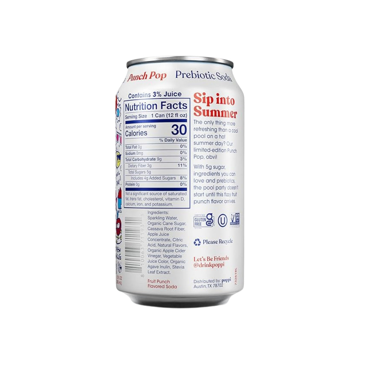 Poppi Punch Pop Prebiotic Soda (355ml)