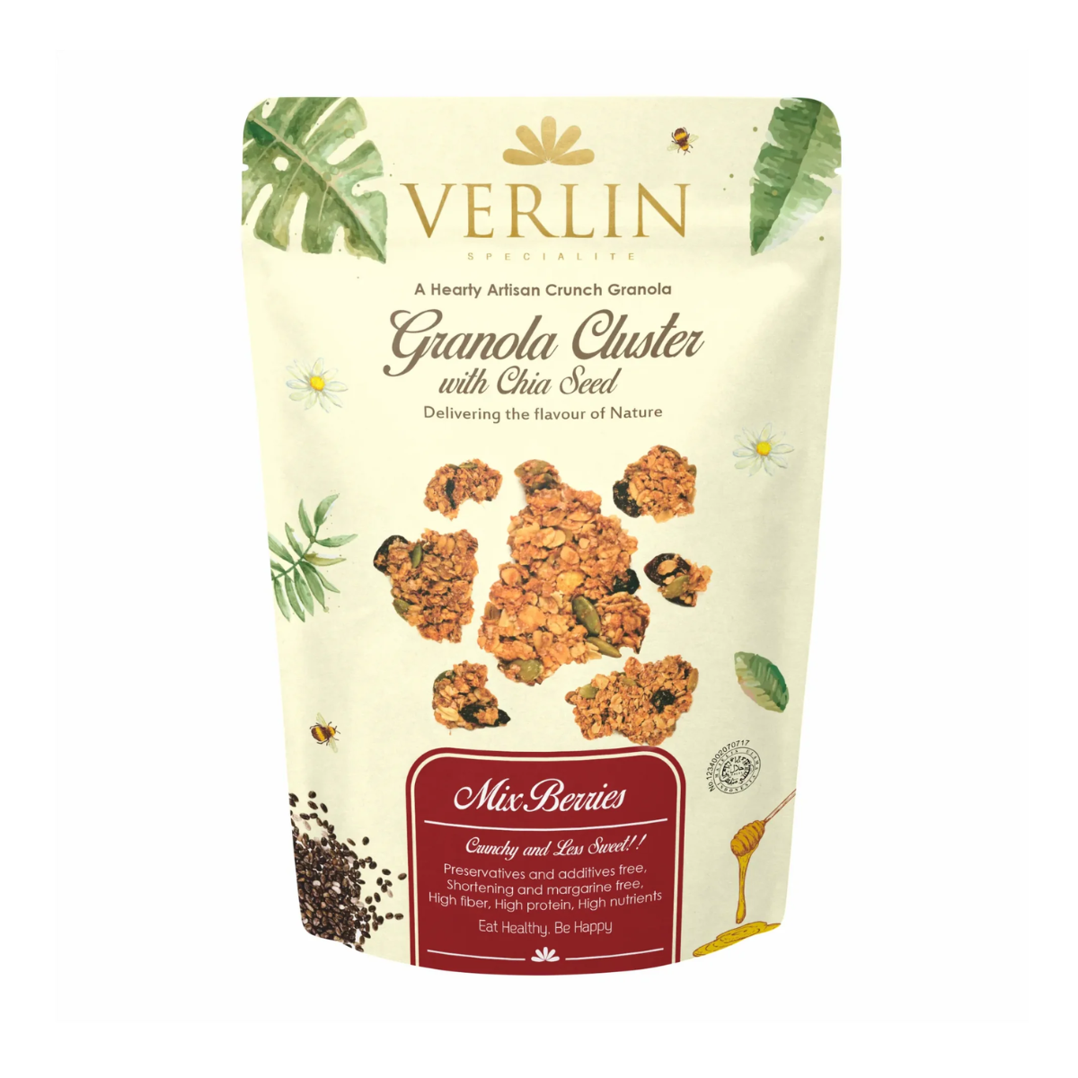Verlin Granola Cluster with Chia Seed 150 g