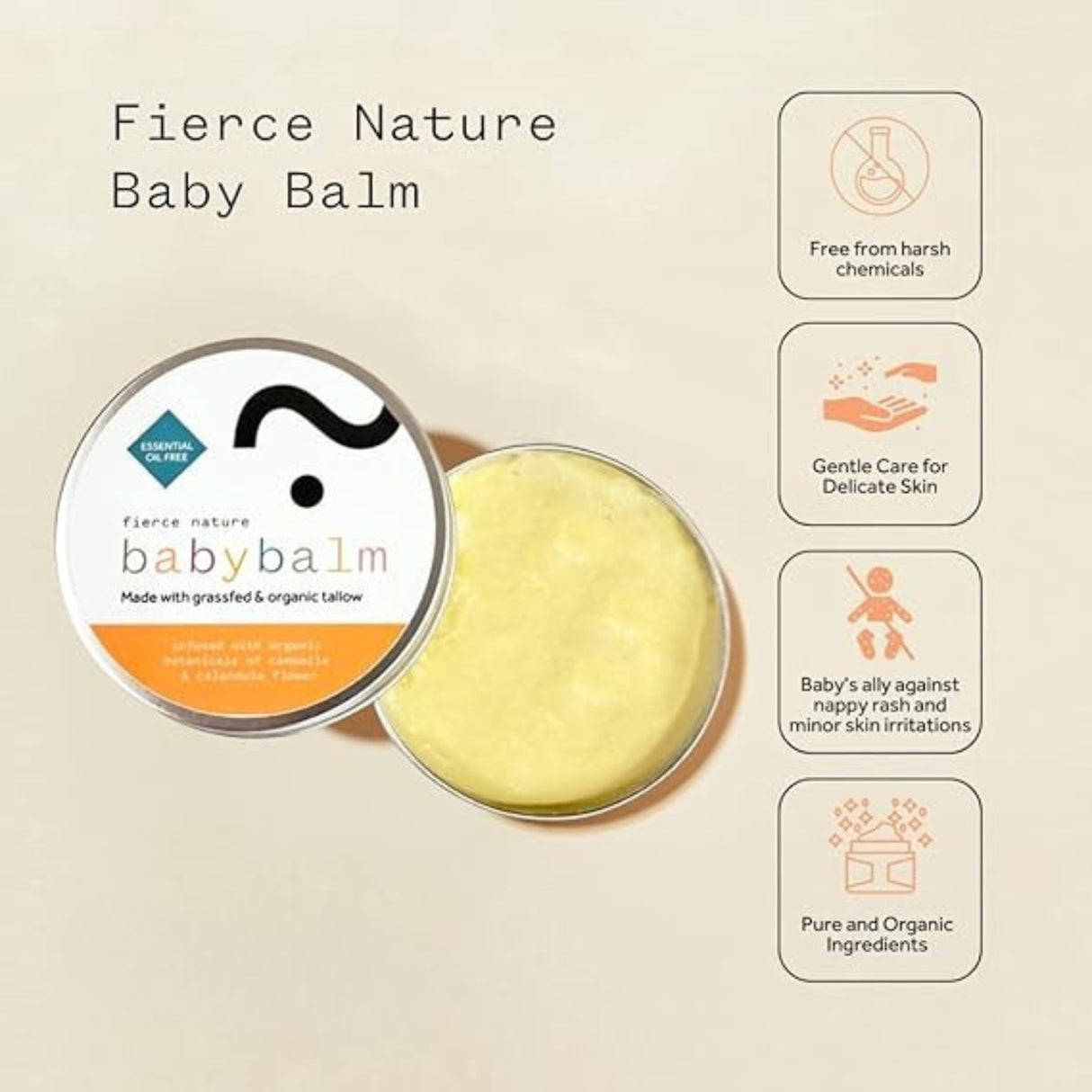Fierce Nature Pure Organic Tallow Baby Balm 100g