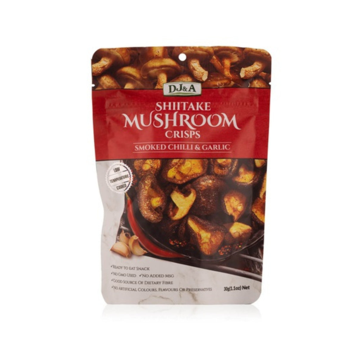 DJ&A Smoked Chilli & Garlic Shiitake Mushroom Crisps 30g